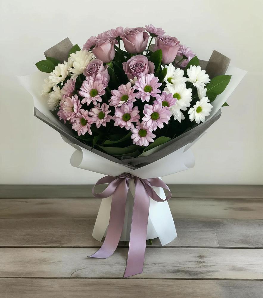 Букет цветов из: Хризантемы и Розы в Правокумском