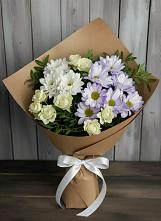 Букет цветов из:  Хризантемы и Розы #REPLACE_PRED# Правокумском