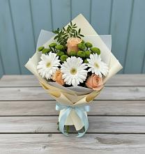 Букет цветов из:  Герберы, Розы и Хризантемы в Правокумском