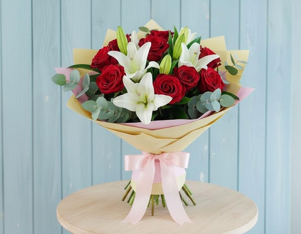 Букет цветов из: Лилии и Розы в Правокумском